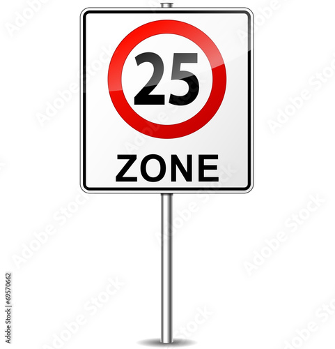 Vector speed limit zone sign