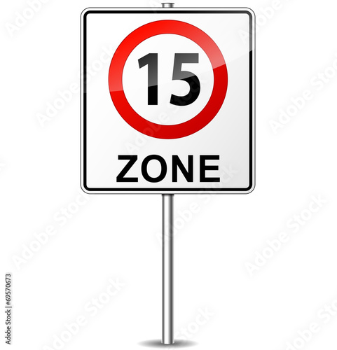 Vector speed limit zone sign