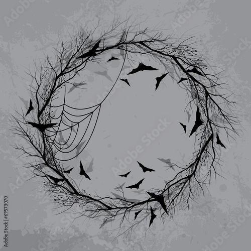Vector Halloween wreath 2