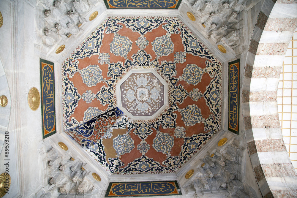 Beautiful ceiling of Mosque in Istanbul