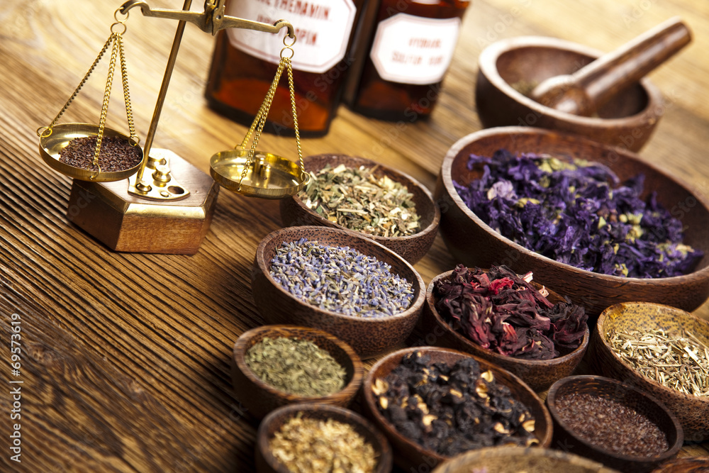 Alternative medicine, dried herbs 