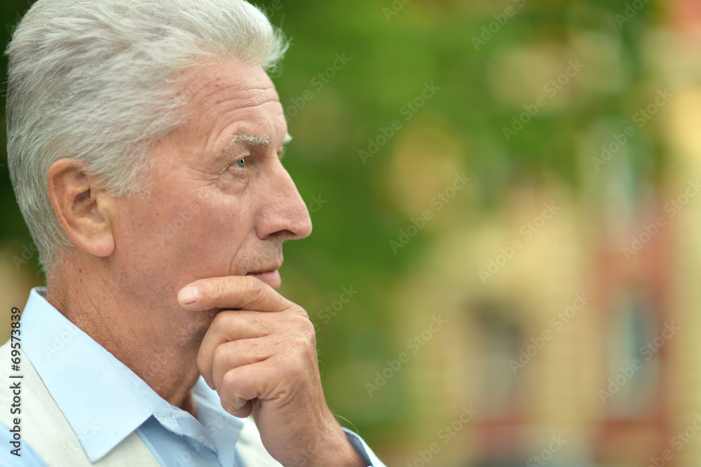 Thoughtful senior man Thoughtful senior man