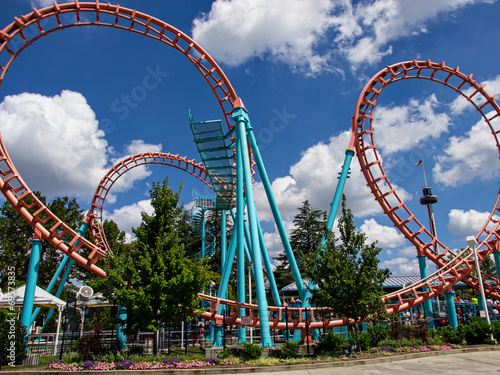 Theme park Roller Coaster during the day © Tom Hirtreiter