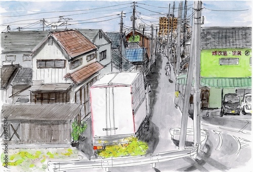 下町の風景 Stock イラスト Adobe Stock 下町の風景 Stock イラスト Adobe Stock