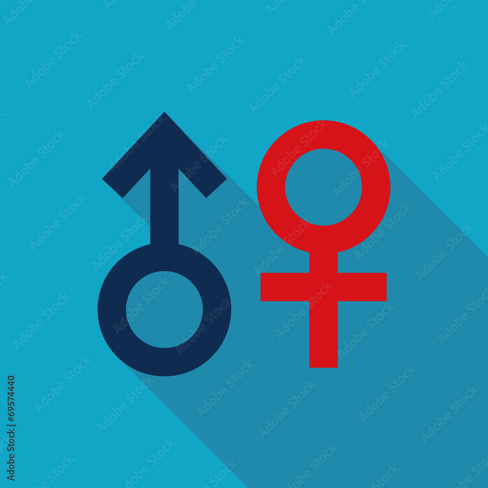 Gender symbol Flat style Icon with long shadows Gender symbol Flat style Icon with long shadows
