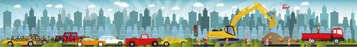 Work on roads (Traffic jam)