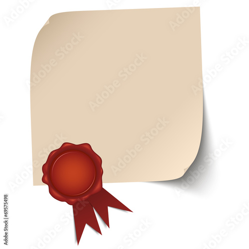 empty paper with wax seal