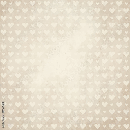 old paper background with hearts