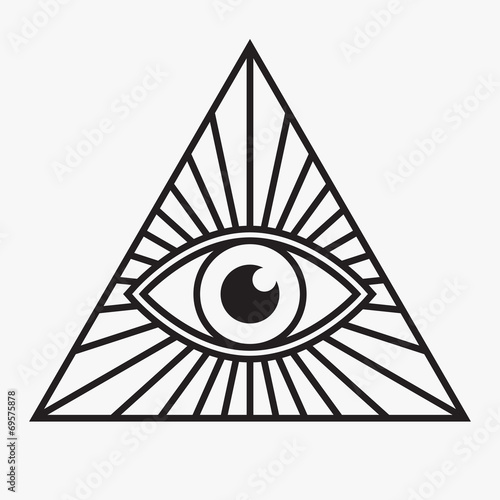 All seeing eye symbol, vector illustration