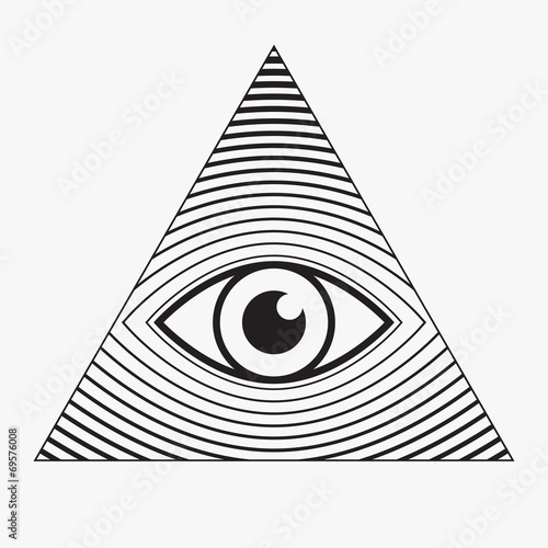 All seeing eye symbol, vector illustration