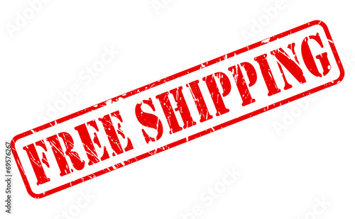 Free shipping red stamp text