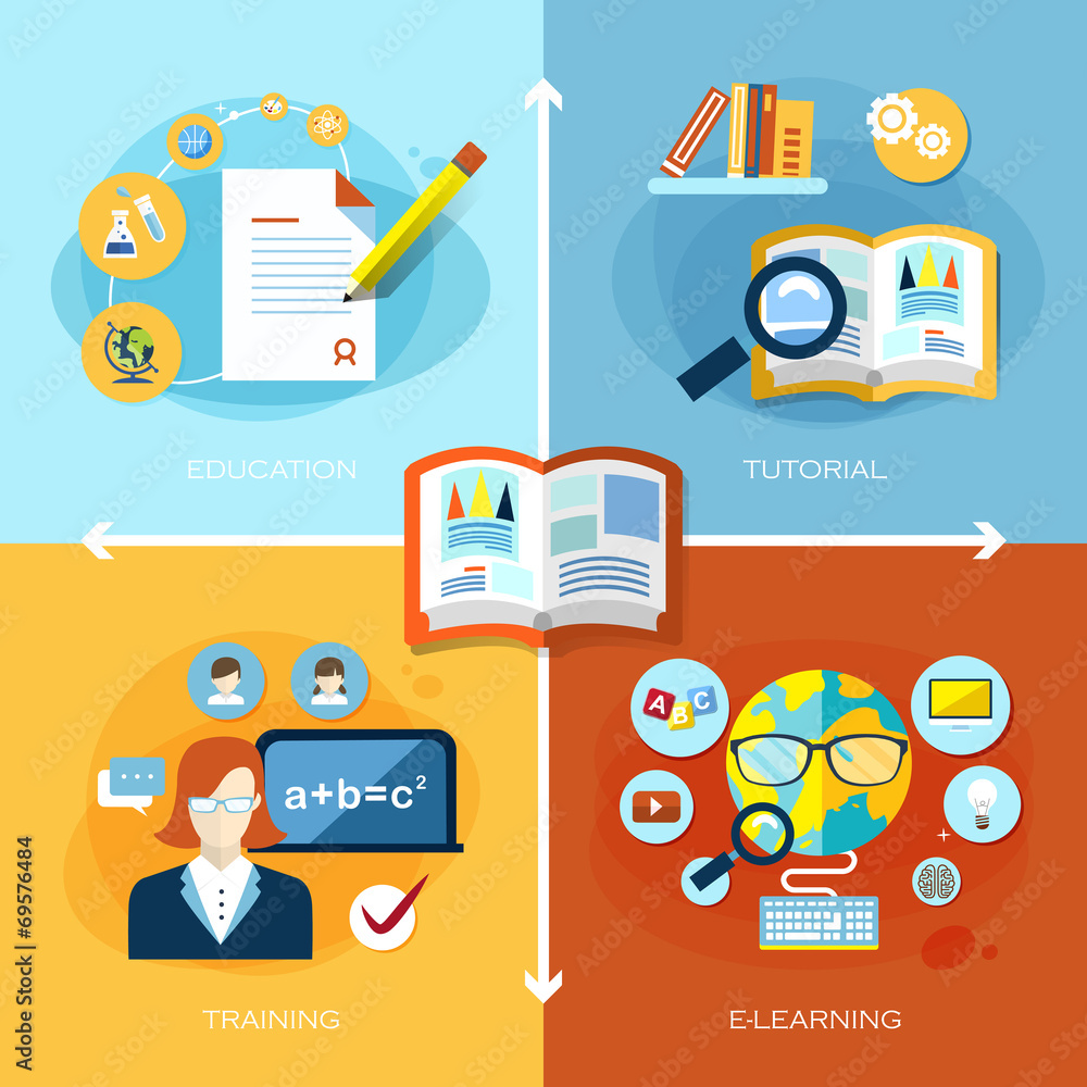 flat design for education and learning concept flat design for education and learning concept