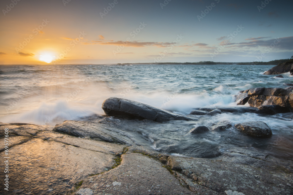 Fototapeta premium Vackert landskap vid kusten
