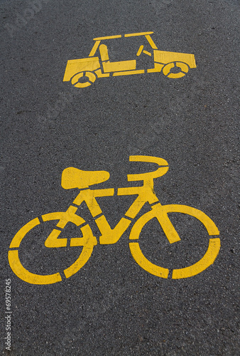 bicycle and car symbol