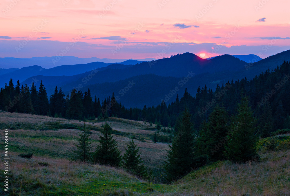 Sunset in the mountains