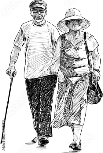 elderly spouse walking