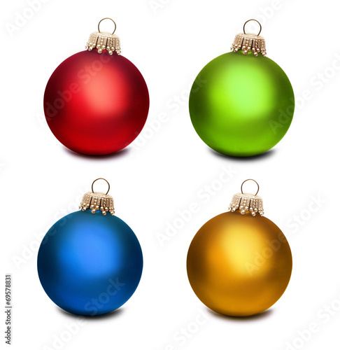 Vier Bunte Weihnachtskugeln