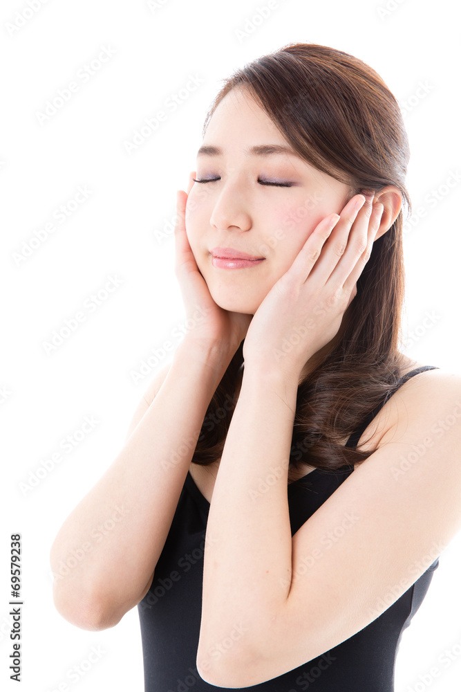 beautiful asian woman on white background beautiful asian woman on white background