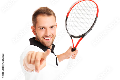 Tennis player pointing to the camera © Kalim