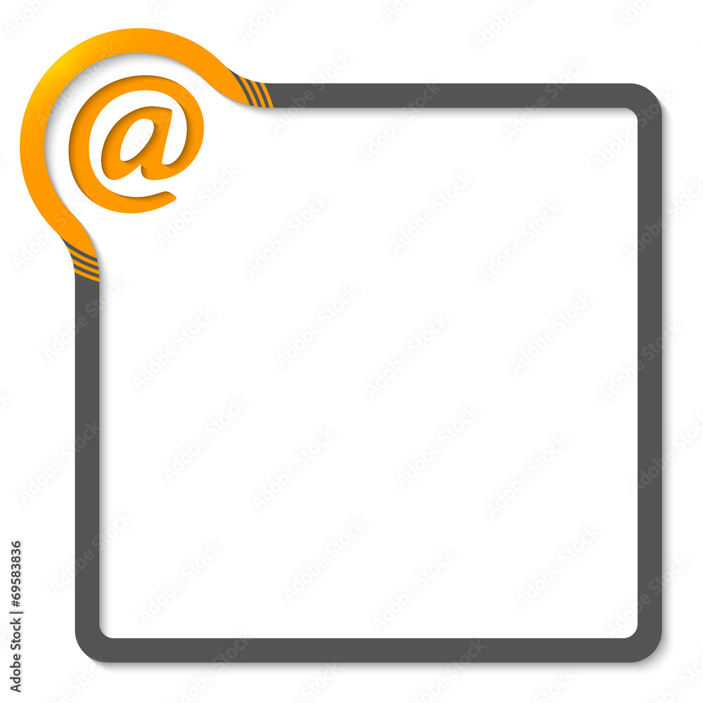 frame for text with yellow corner and email symbol frame for text with yellow corner and email symbol