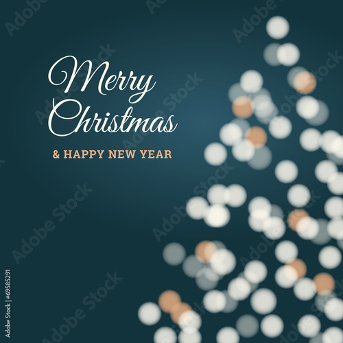 Merry christmas and happy new year, christmas tree glitter