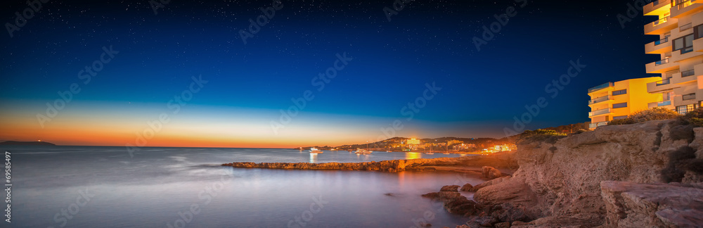 Fototapeta premium Ibiza island night view