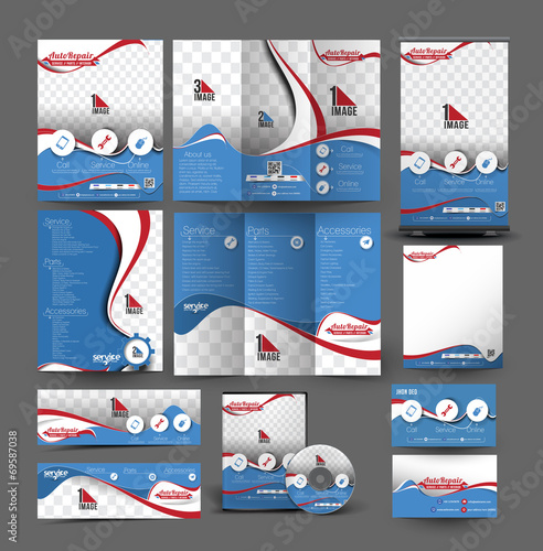 Automobile Center Stationery Set Template