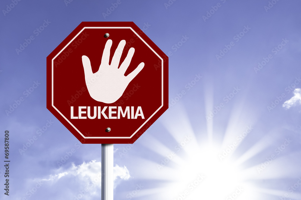 Stop Leukemia red sign with sun background Stop Leukemia red sign with sun background