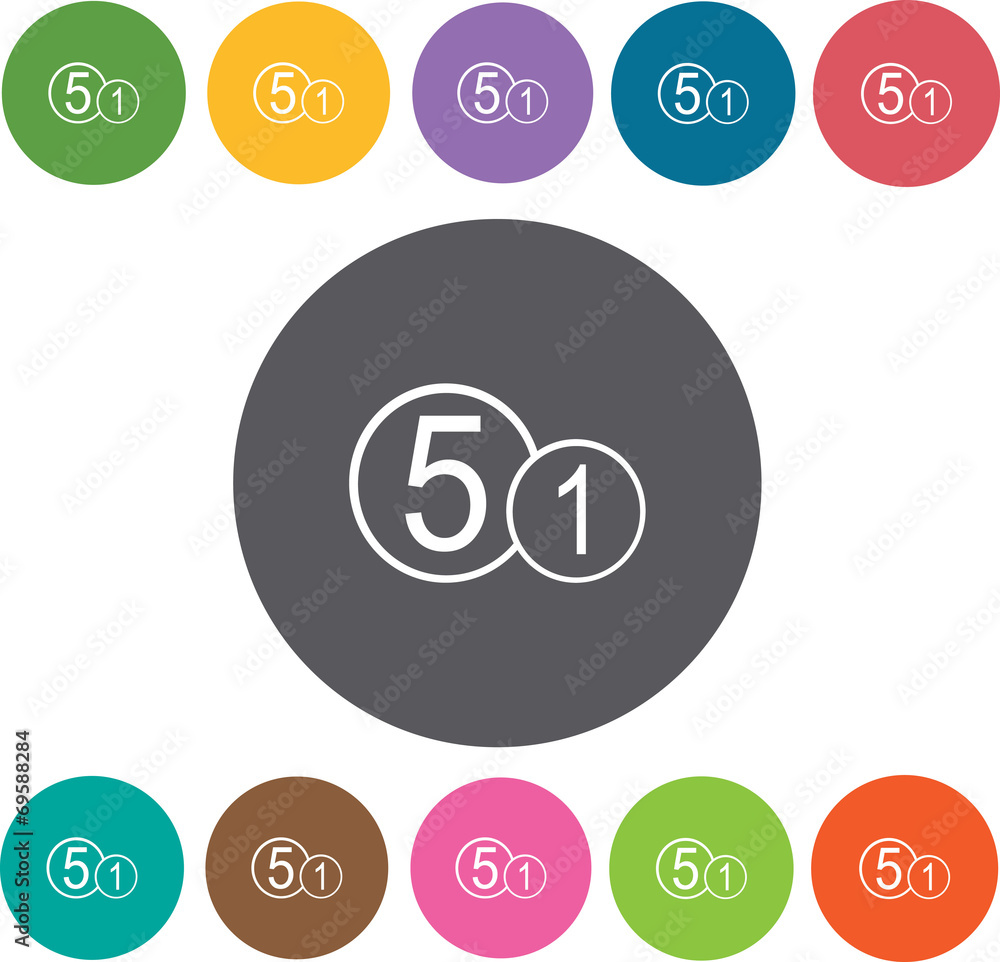 5 and 1 billiard ball icons set. Round colourful 12 buttons. Vec 5 and 1 billiard ball icons set. Round colourful 12 buttons. Vec