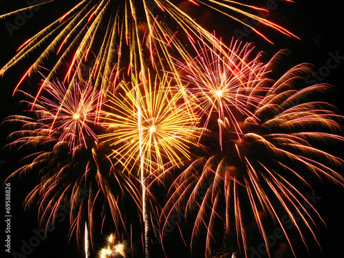 Colorful and vibrant fireworks