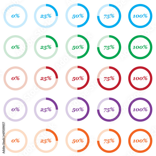 Illustrated set of loading status icons