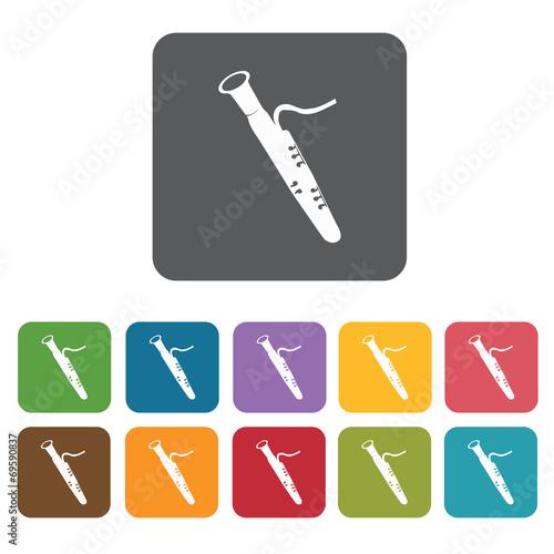 Saxophones icons set. Rectangle colourful 12 buttons. Vector ill