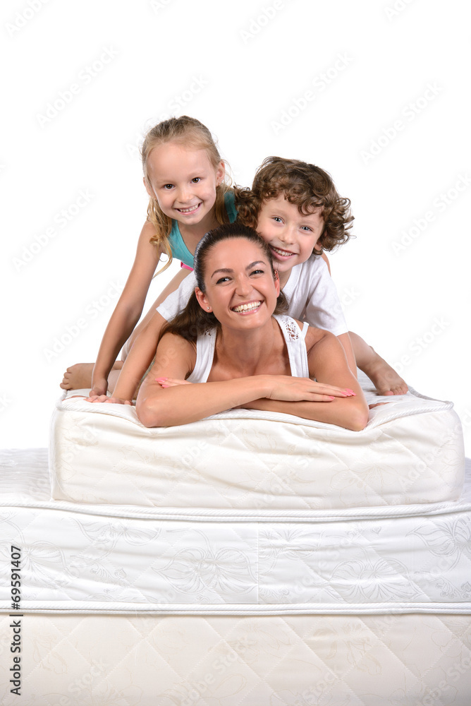 Family and many mattresses