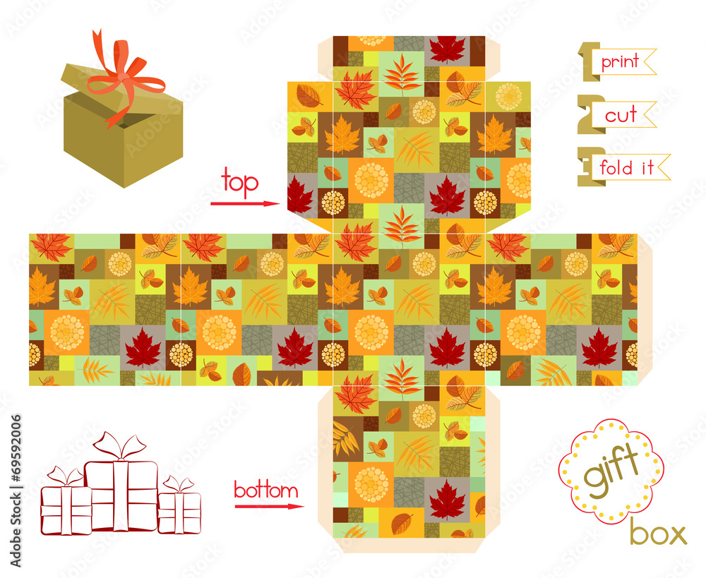 Printable Gift Box Fall Season