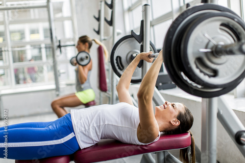 Young woman training in the...