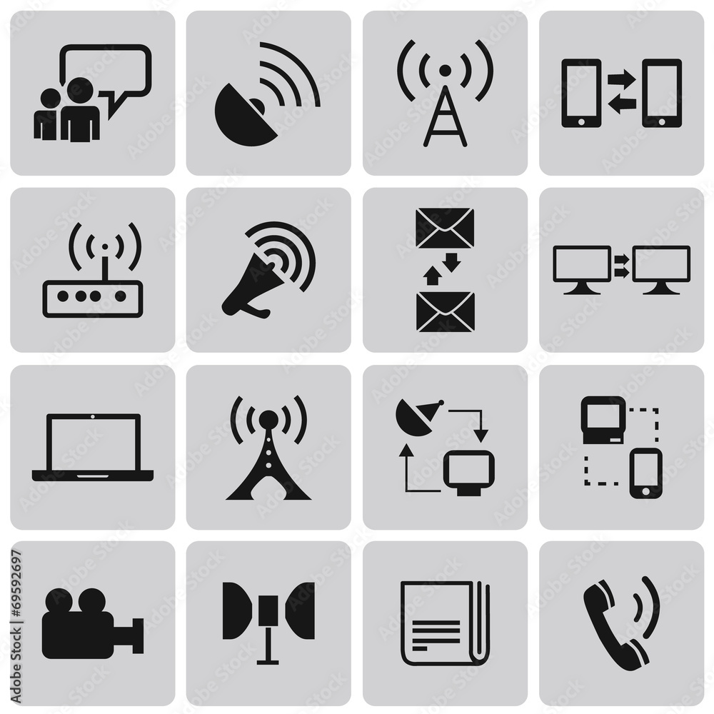 Media and Communication black icons set4. Vector Illustration ep Media and Communication black icons set4. Vector Illustration ep