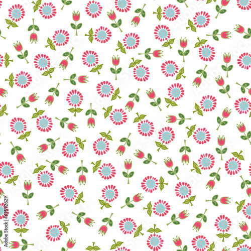 Seamless background from small pink flowers.