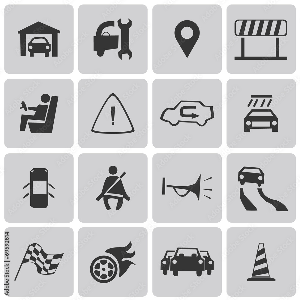 Auto Car service maintenance black icon set2. Vector illustratio Auto Car service maintenance black icon set2. Vector illustratio