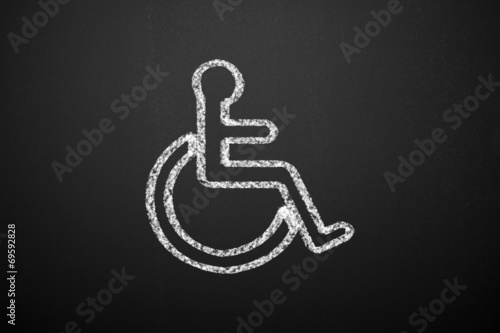 Disabled sign on the blackboard