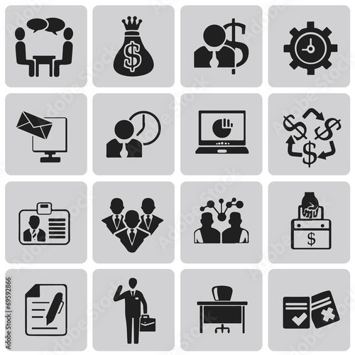Business and management black icons set2. Vecter Illustration ep