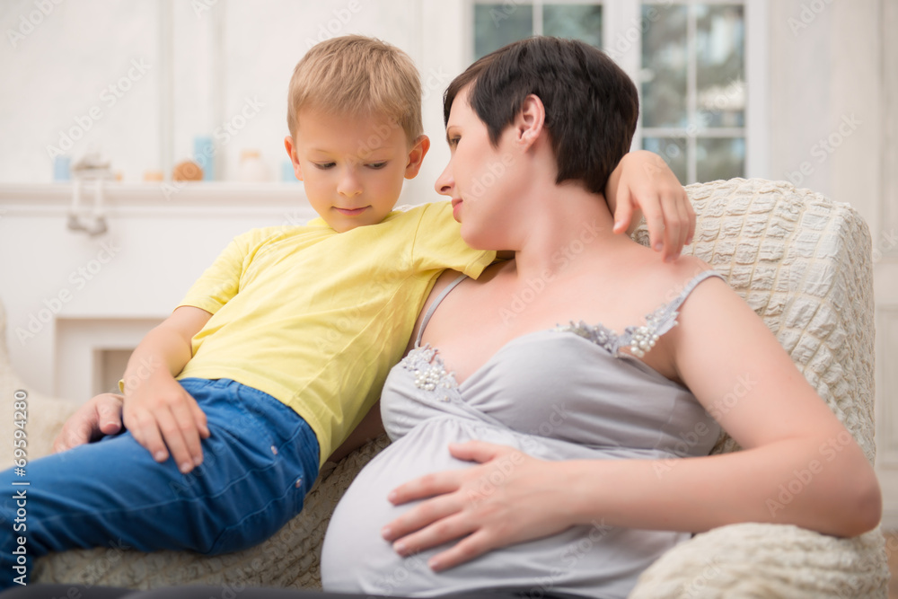 Pregnant woman expecting her baby Pregnant woman expecting her baby