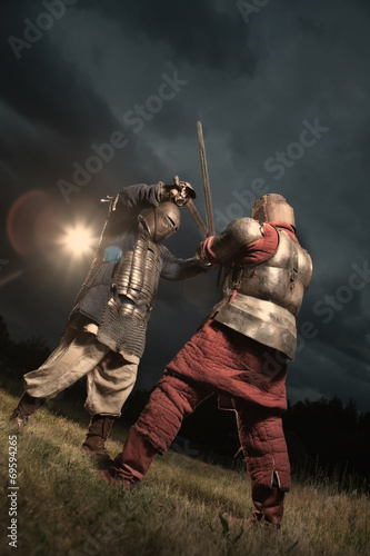 Squad of two medieval knights