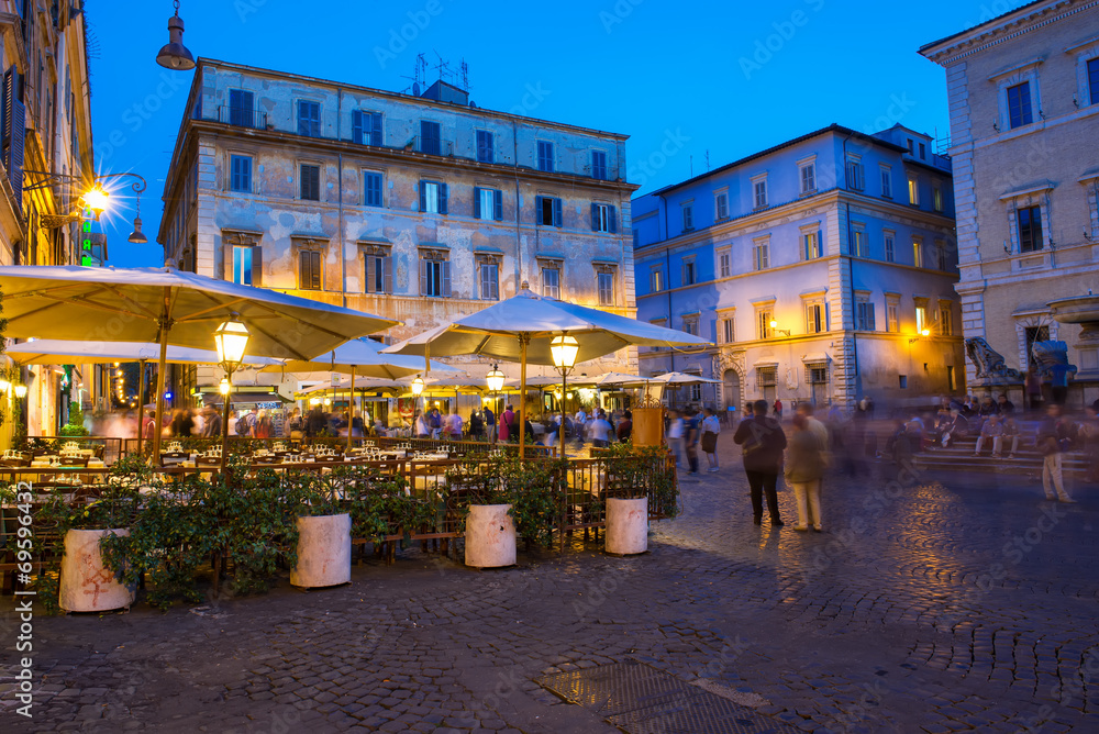 Naklejka premium Piazza Santa Maria in Trastevere in Rome, Italy