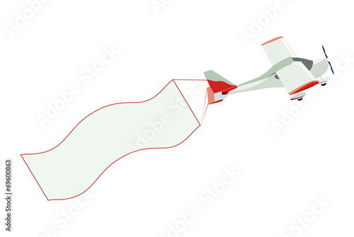 Airplane with blank banner on the tail