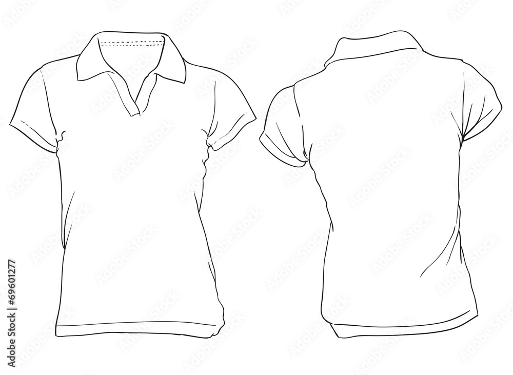Women's White Polo Shirt Template Stock Vector Adobe Stock