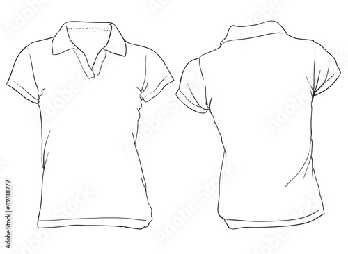 Women's White Polo Shirt Template