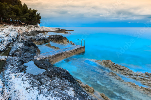 Croatian sea coast on the Losinj island at dawn