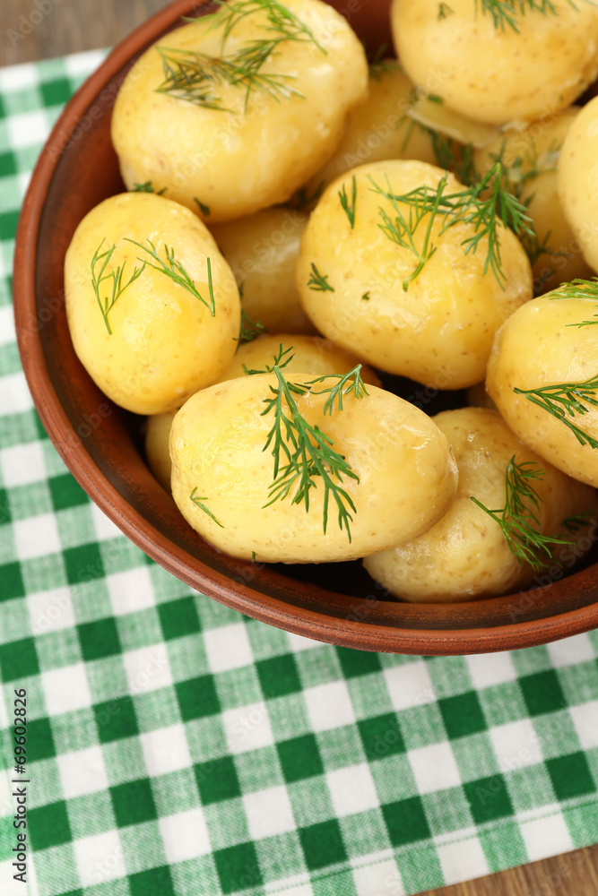 Young boiled potatoes