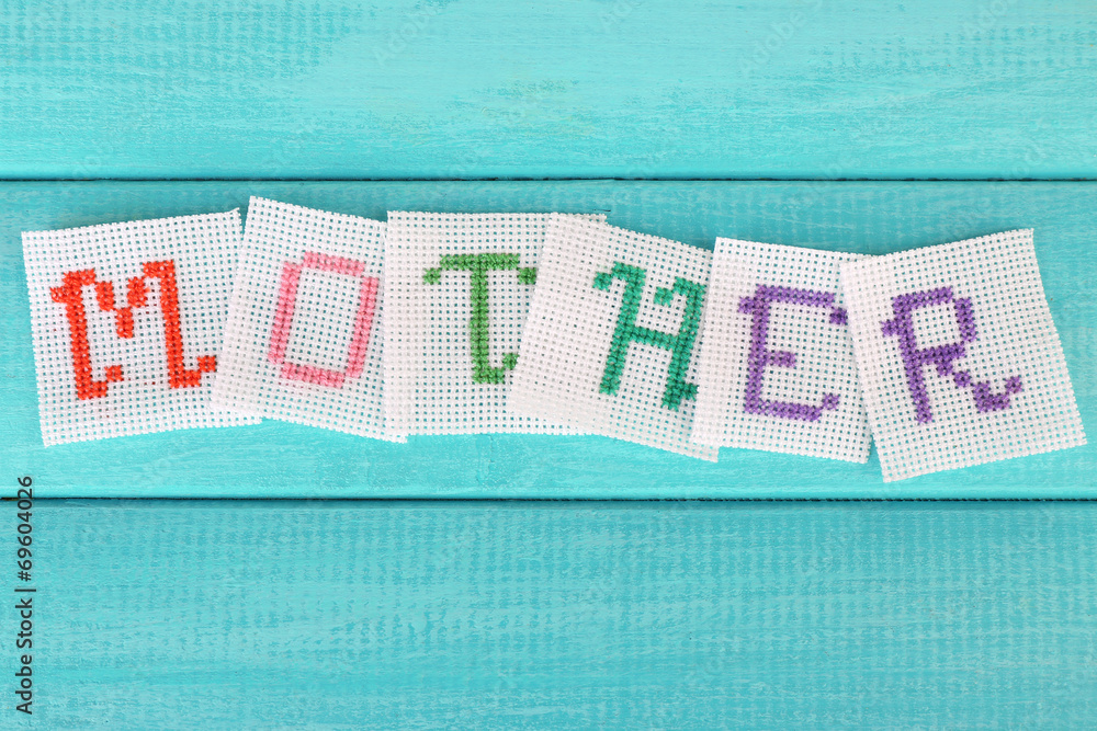 Obraz premium Word made embroidered letters