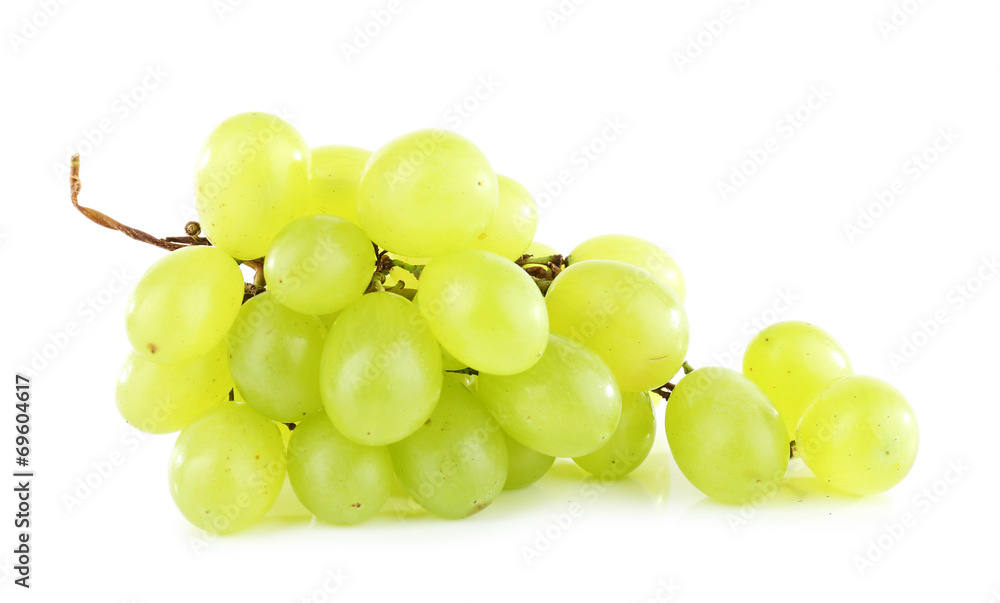 Green grape isolated on white